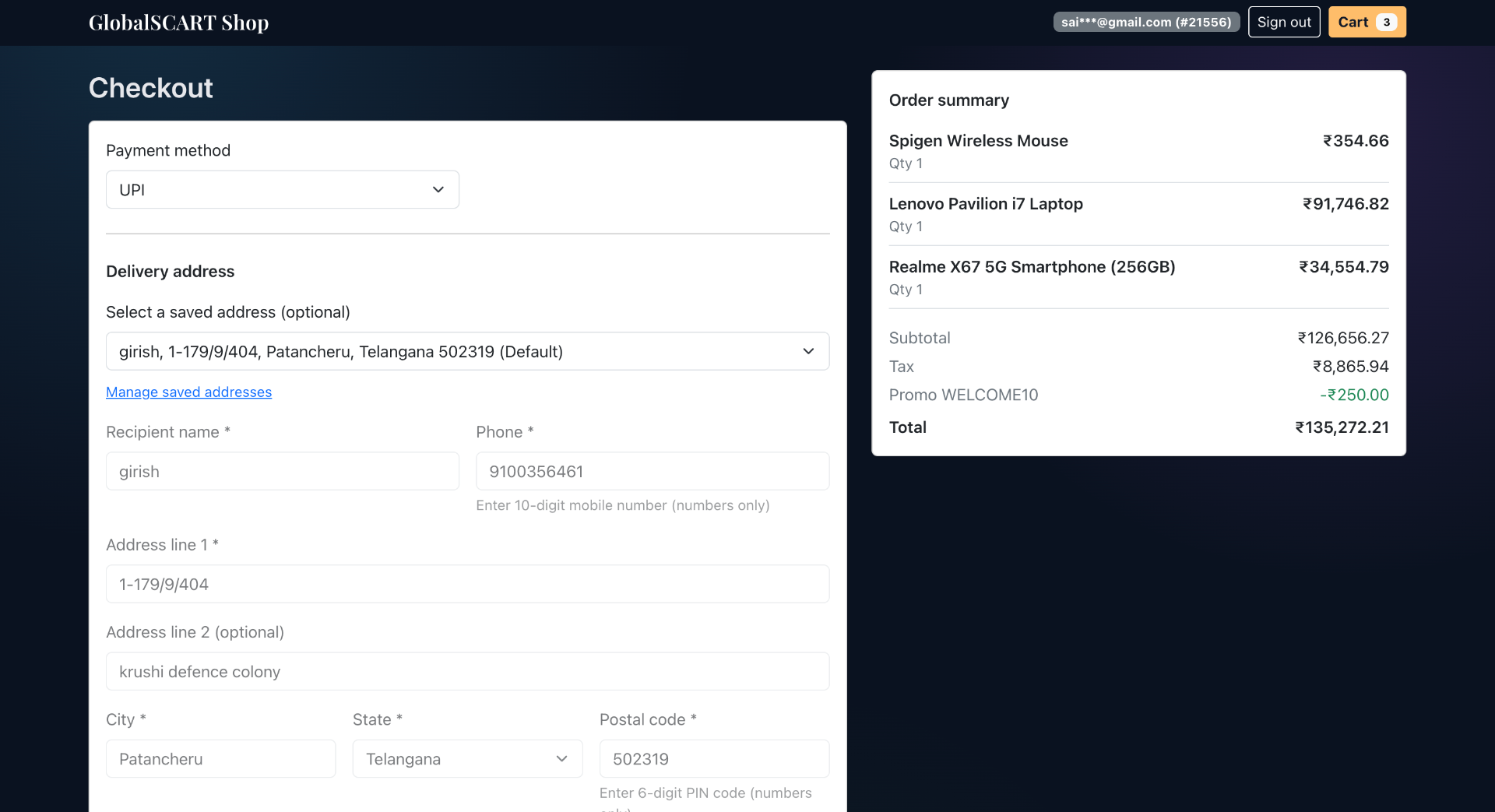 Checkout Form