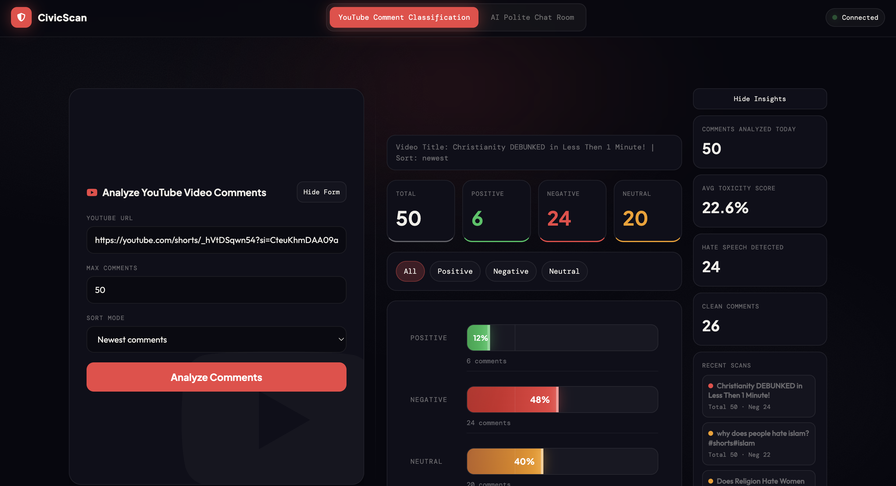 SENTIMENT ASSISTANT UI image 2