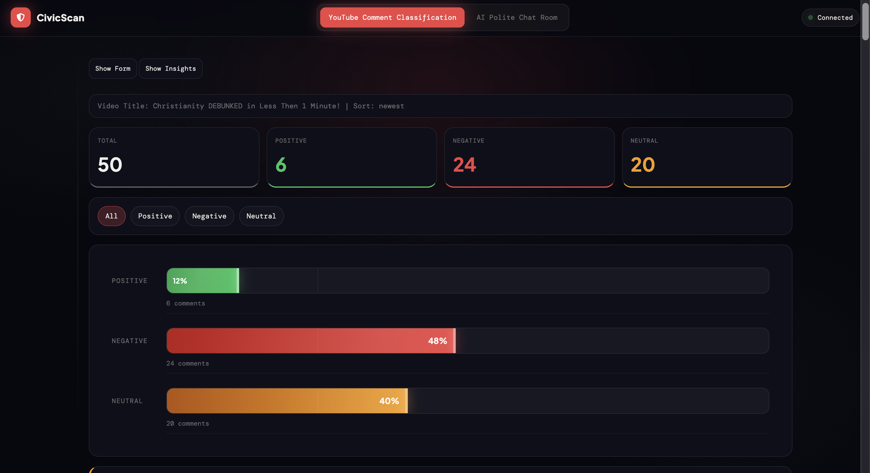 SENTIMENT ASSISTANT UI image 3